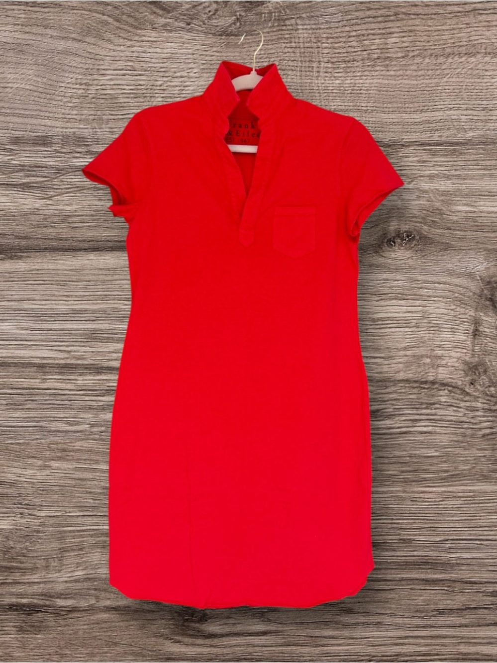 918 Frank & Eileen Lauren Polo Dress Orange Cotton Vintage Jersey XS